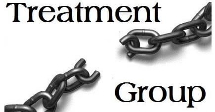 Treatment Group text with broken chain