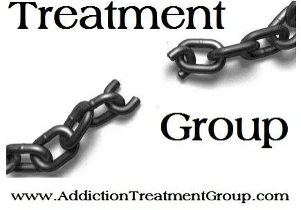 Addiction treatment group logo with broken chains